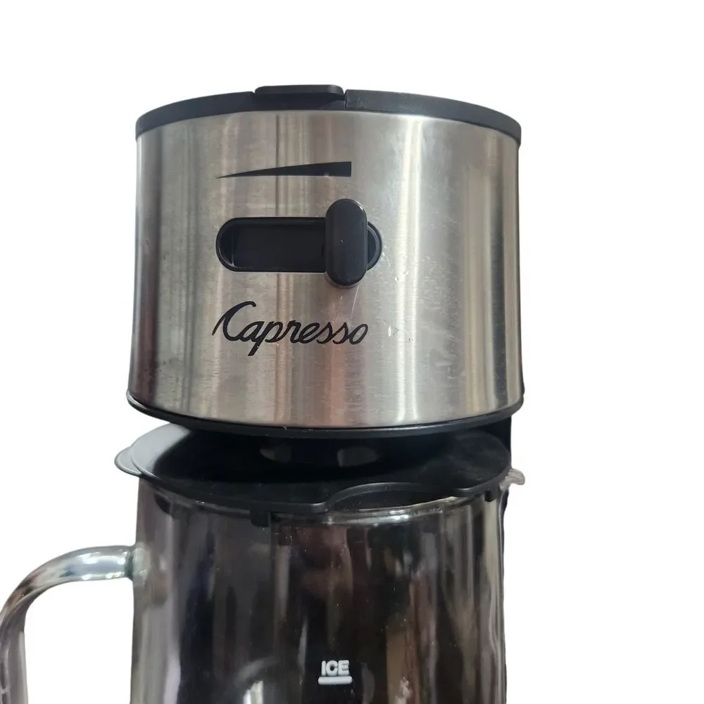 Capresso 624.02 Iced Tea Maker White Silver with Glass Carafe Electric Tested